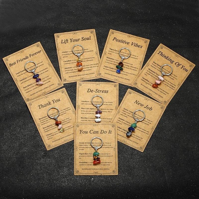 ✨Handmade Natural Stone Keychain – Carry Positivity Everywhere