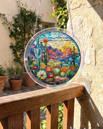 Acrylic Jigsaw Puzzle Suncatcher - Desert Sunrise