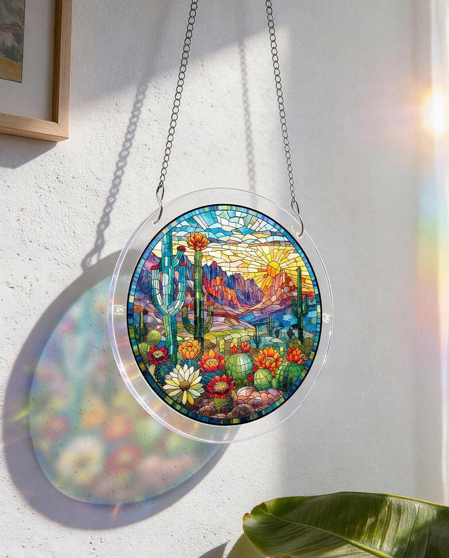 Acrylic Jigsaw Puzzle Suncatcher - Desert Sunrise