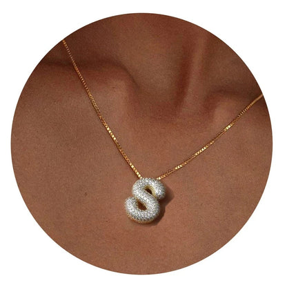 🔥Last Day 49% OFF-Diamond Bubble Letter Necklace