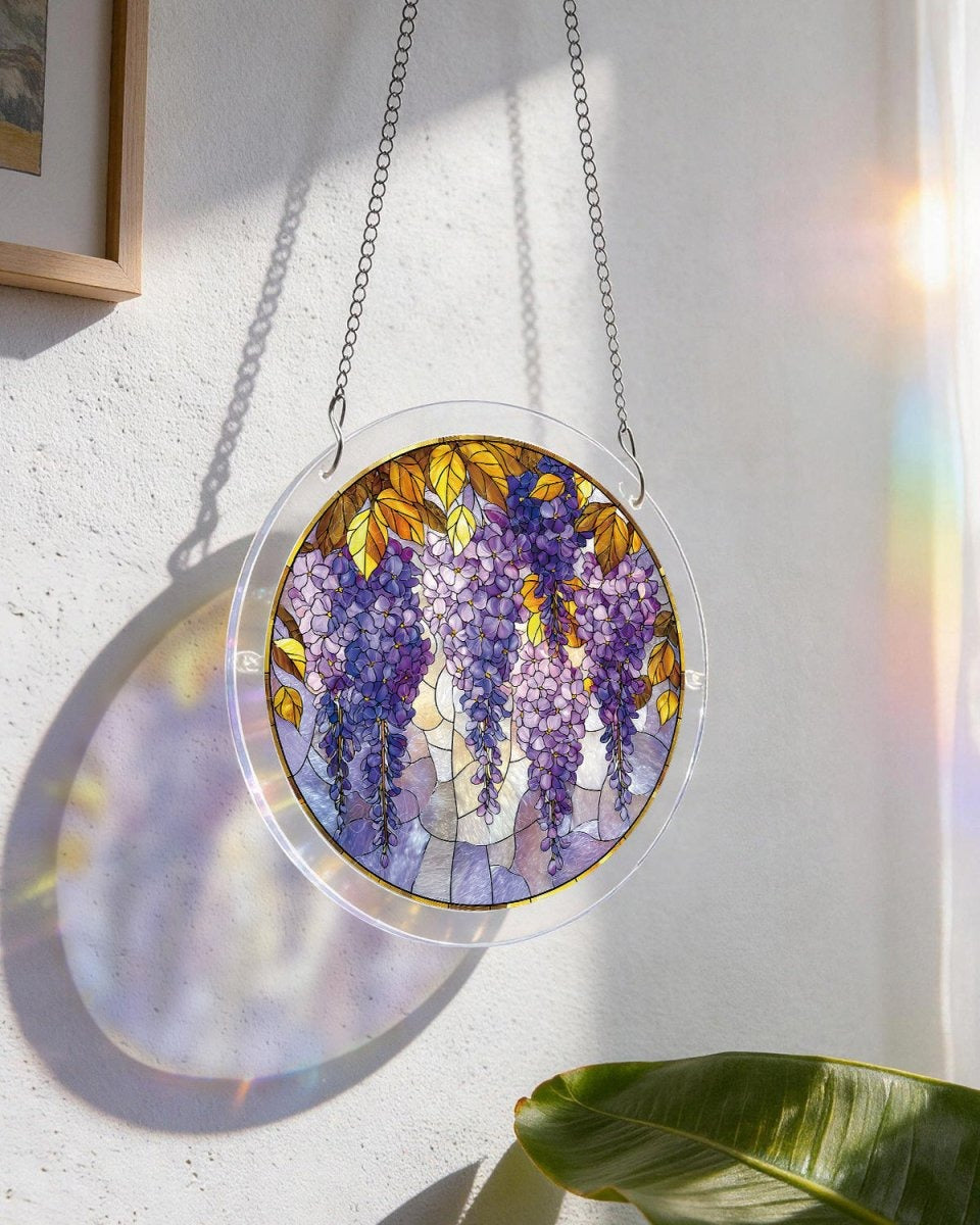 Acrylic Jigsaw Puzzle Suncatcher - Wisteria in Glasslight