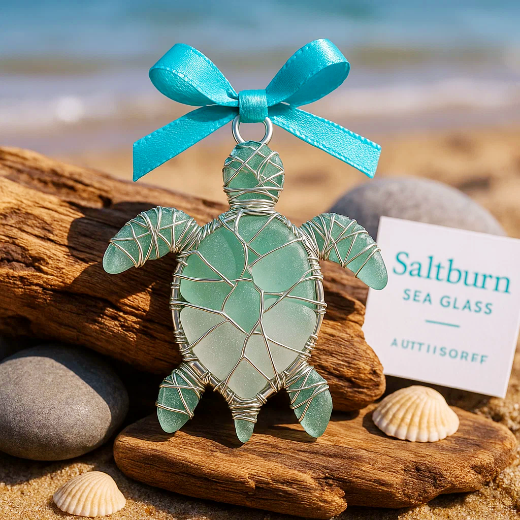🌊 Handmade Sea Glass Ocean Ornament