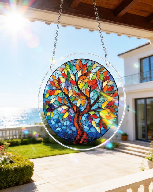 Acrylic Jigsaw Puzzle Suncatcher - Tree of Radiant Glass