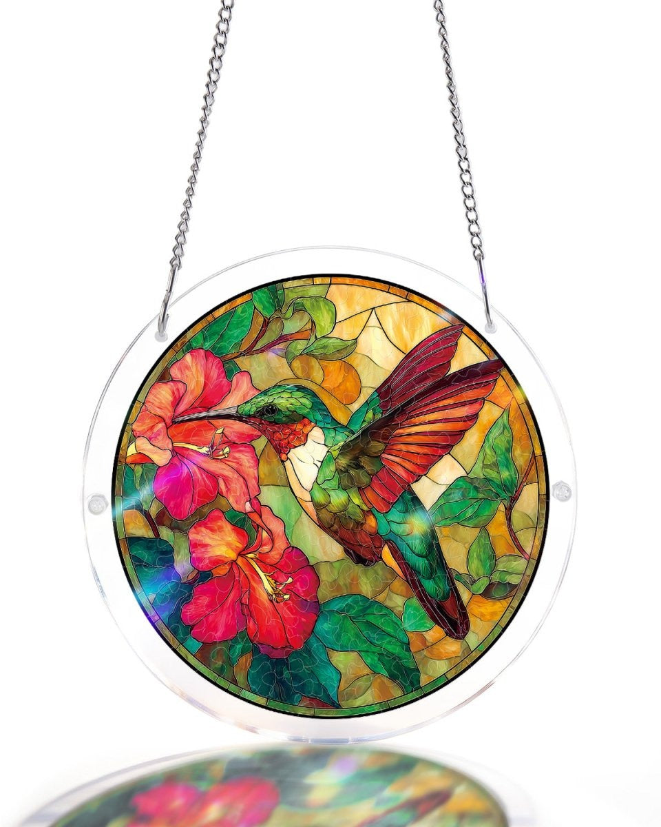 Acrylic Jigsaw Puzzle Suncatcher - Emerald Flame Hummingbird