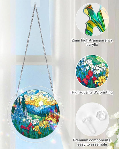 Acrylic Jigsaw Puzzle Suncatcher - Dawn Blossom Sea