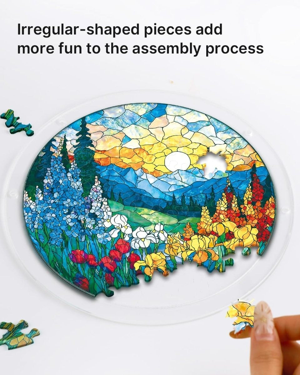 Acrylic Jigsaw Puzzle Suncatcher - Dawn Blossom Sea