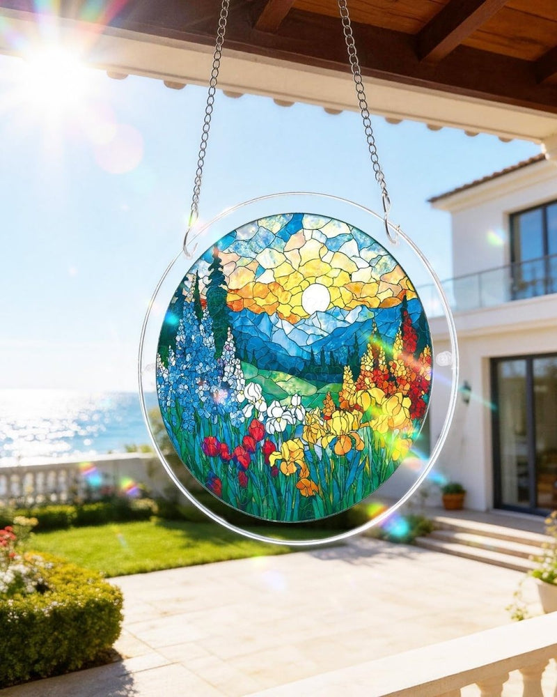 Acrylic Jigsaw Puzzle Suncatcher - Dawn Blossom Sea