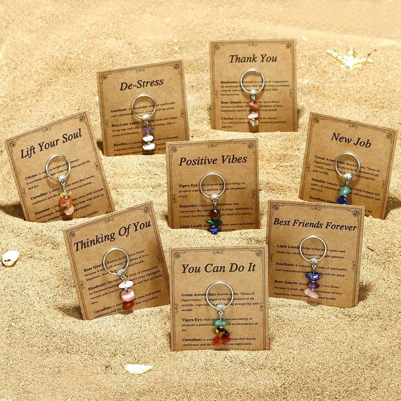✨Handmade Natural Stone Keychain – Carry Positivity Everywhere