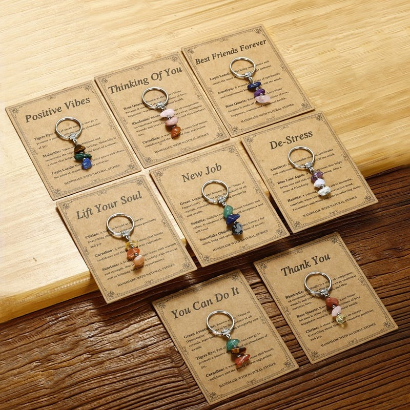 ✨Handmade Natural Stone Keychain – Carry Positivity Everywhere
